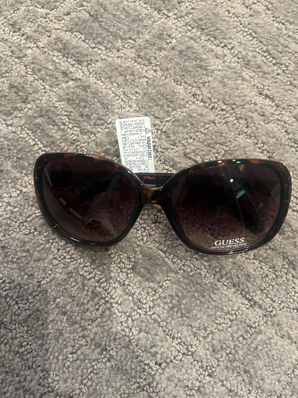 GUESS Women's Tortoise Brown Gradient Sunglasses with Crystal Temples - Picture 6 of 8